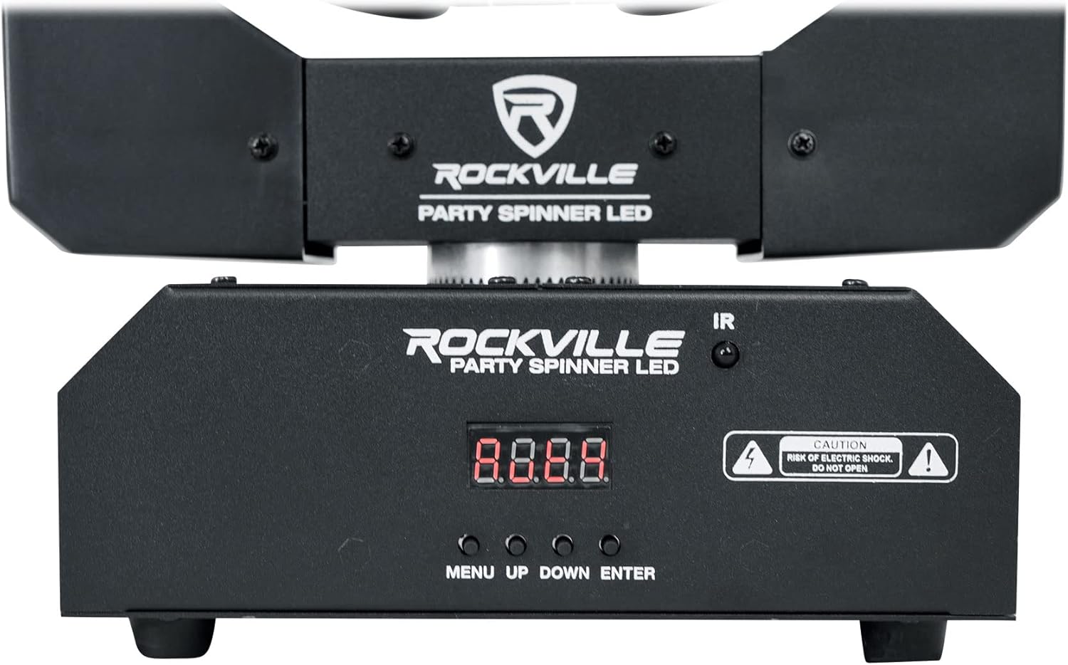(2) Rockville Party Spinner LED Moving Head DJ Lights+DMX Controller+Bags+Cables