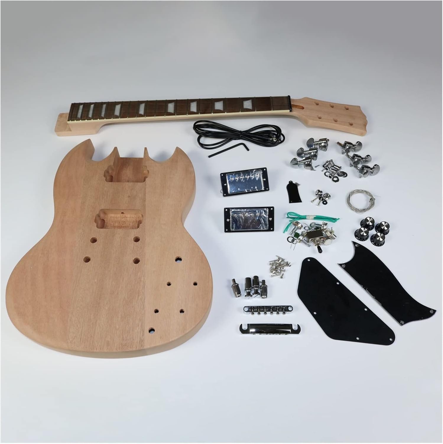 DIY Electric Guitar Kit Unfinished Electric Guitar Kit Mahogany Body with All Accessories and Mounting Screws