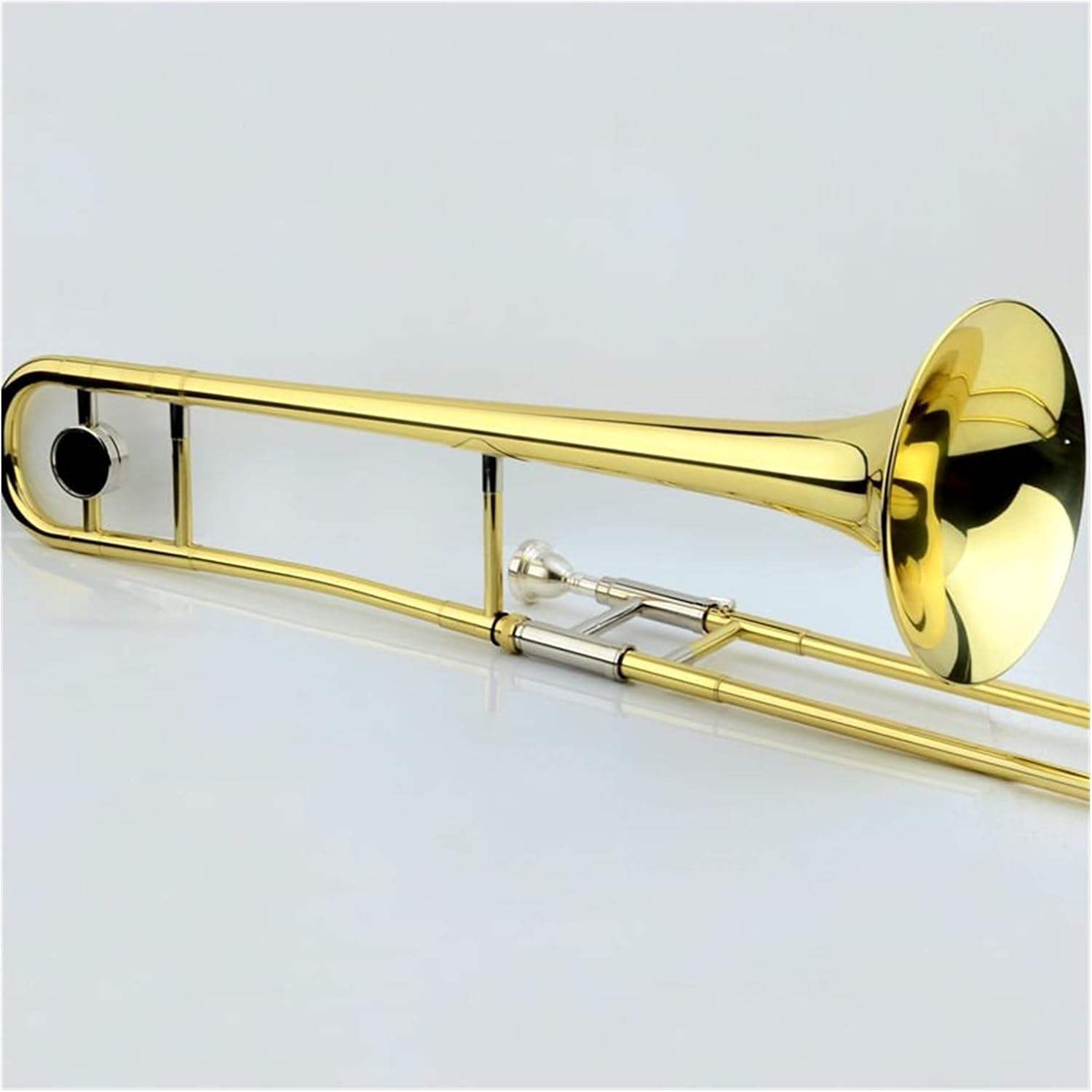 Standard Trombone New Professional Alto Trombone B Flat Gold Lacquer Brass Trombone Musical Instruments with Trombone Mouthpiece Valve Trombone (Color : Gold)
