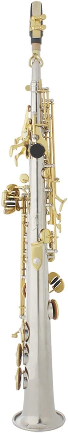Saxophone Bb Flat Woodwind Instrument Brass Straight with Case Mouthpiece