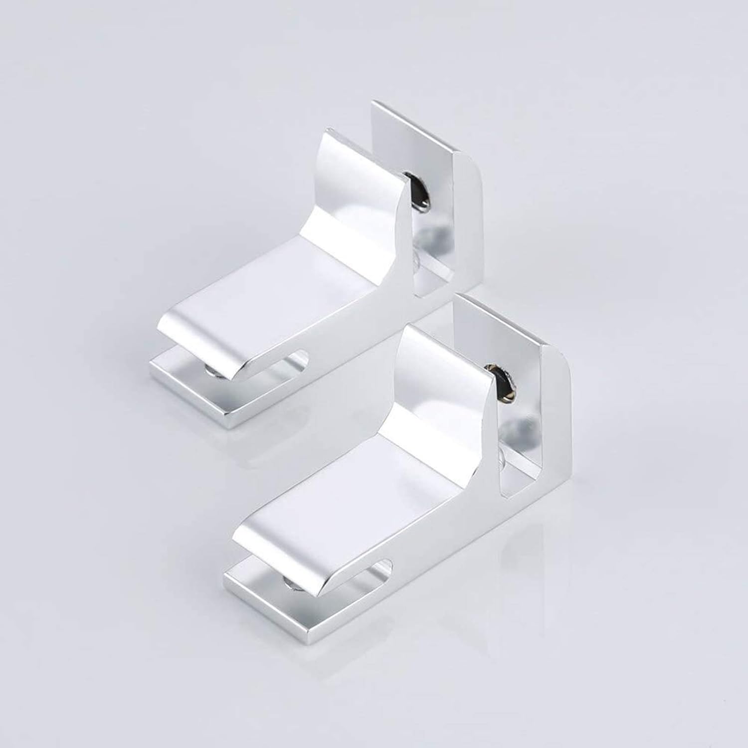 Bathroom Glass Shelf Bathroom Glass Shelf,with Aluminum Rail and Towel Bar Shower Wall Mount Corner Shelf,Silver Sand Sprayed Bathroom Furniture,Style2