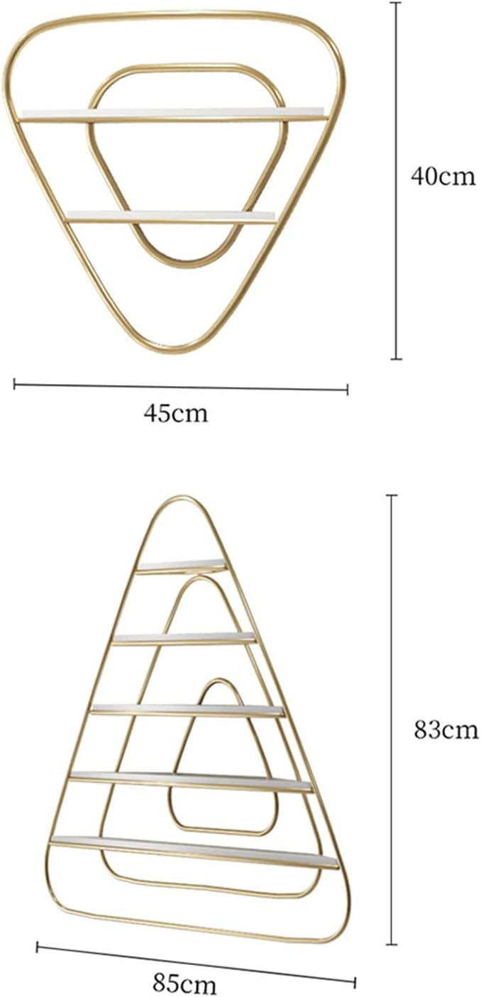 Wall Shelves Floating Shelves Metal Wall-Mounted Nail Polish Storage Racks 5 Tier Wall-Mounted Metal Nail Polish Display Rack, Simple Triangular Floating Wall Mount Shelves Polish Storage Display Rack