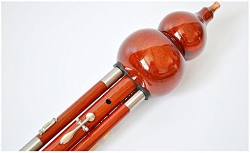 OrientalMusicSanctuary Extended-Range Cambodian Rosewood Hulusi - Chinese Curcubit Gourd Flute (Alto F)