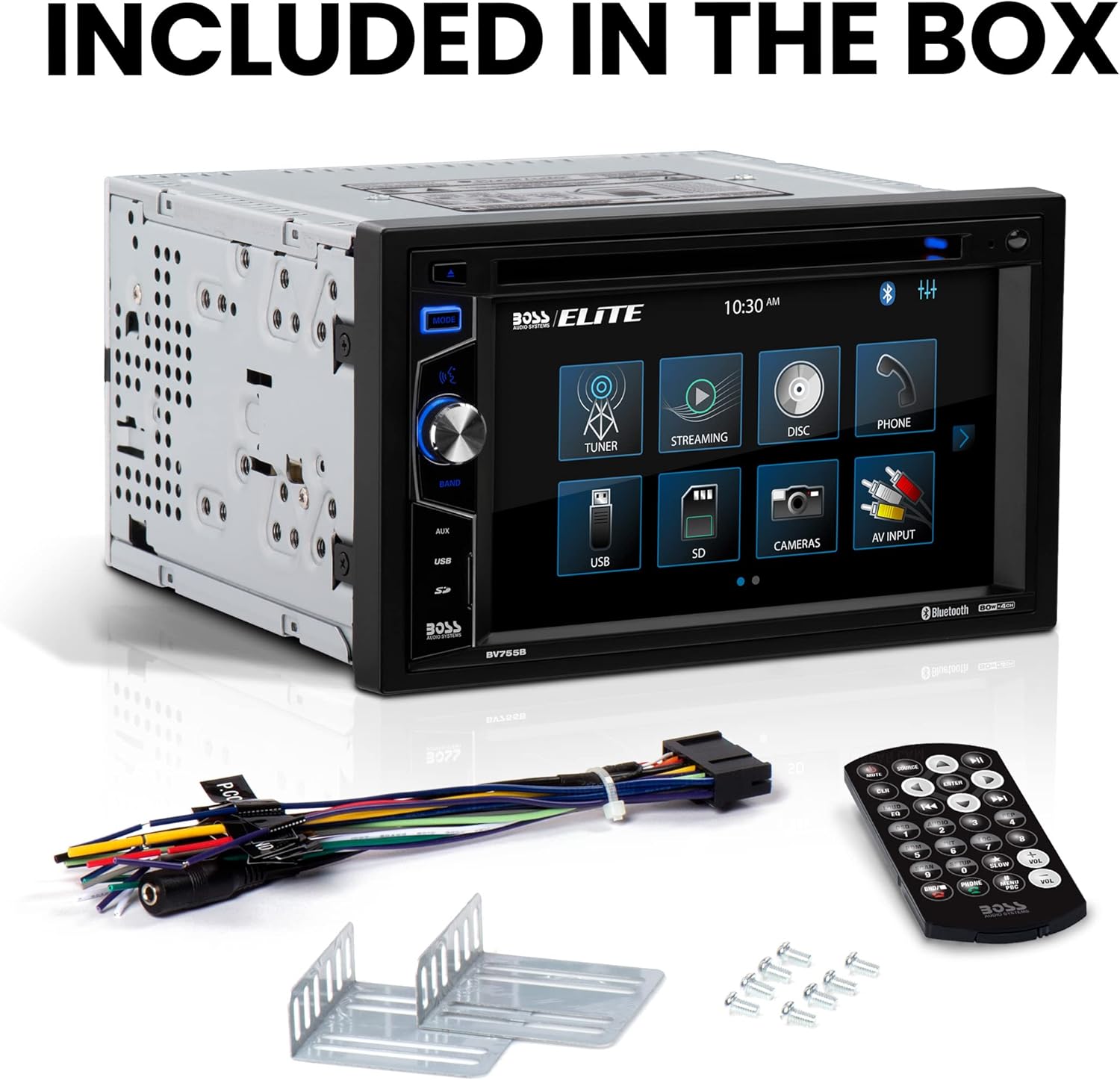 BOSS Audio Systems Elite BV755B Car Stereo System - 6.2 Inch Double Din Touchscreen, Bluetooth Head Unit, AM/FM Radio Receiver, CD Player, USB, SD, Aux In, Hook Up To Amplifier