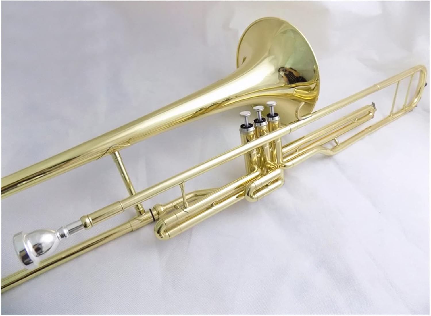TSTS Bb Piston Trombone Musical Instruments B Flat Trombones Brass with Case Mouthpiece Beginner Trombone