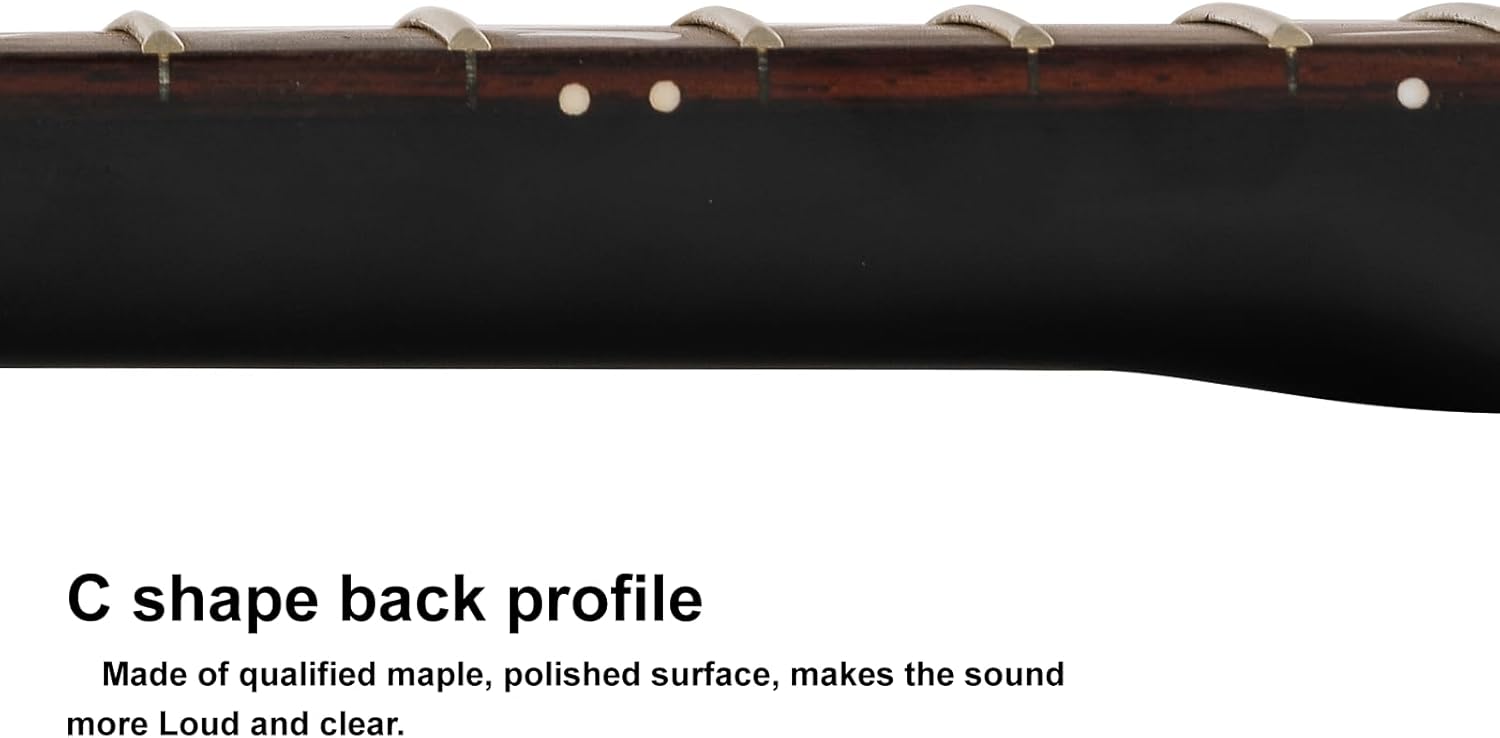 22fret Black Matte TL Electric Guitar Neck Canadian Maple,Cow Bone Nut, Rosewood Carved Tree of Life Fretboard