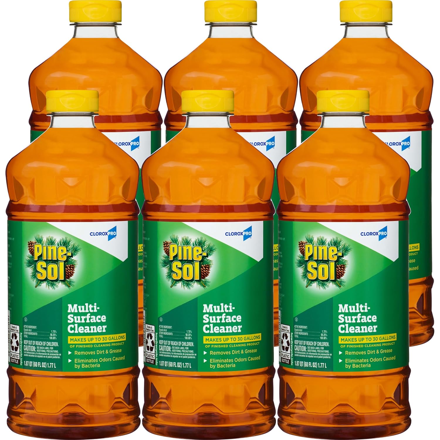 CloroxPro Pine-Sol Multi-Surface Cleaner, Original Pine, 60 Fluid Ounces, (Package May Vary) (Pack of 6)