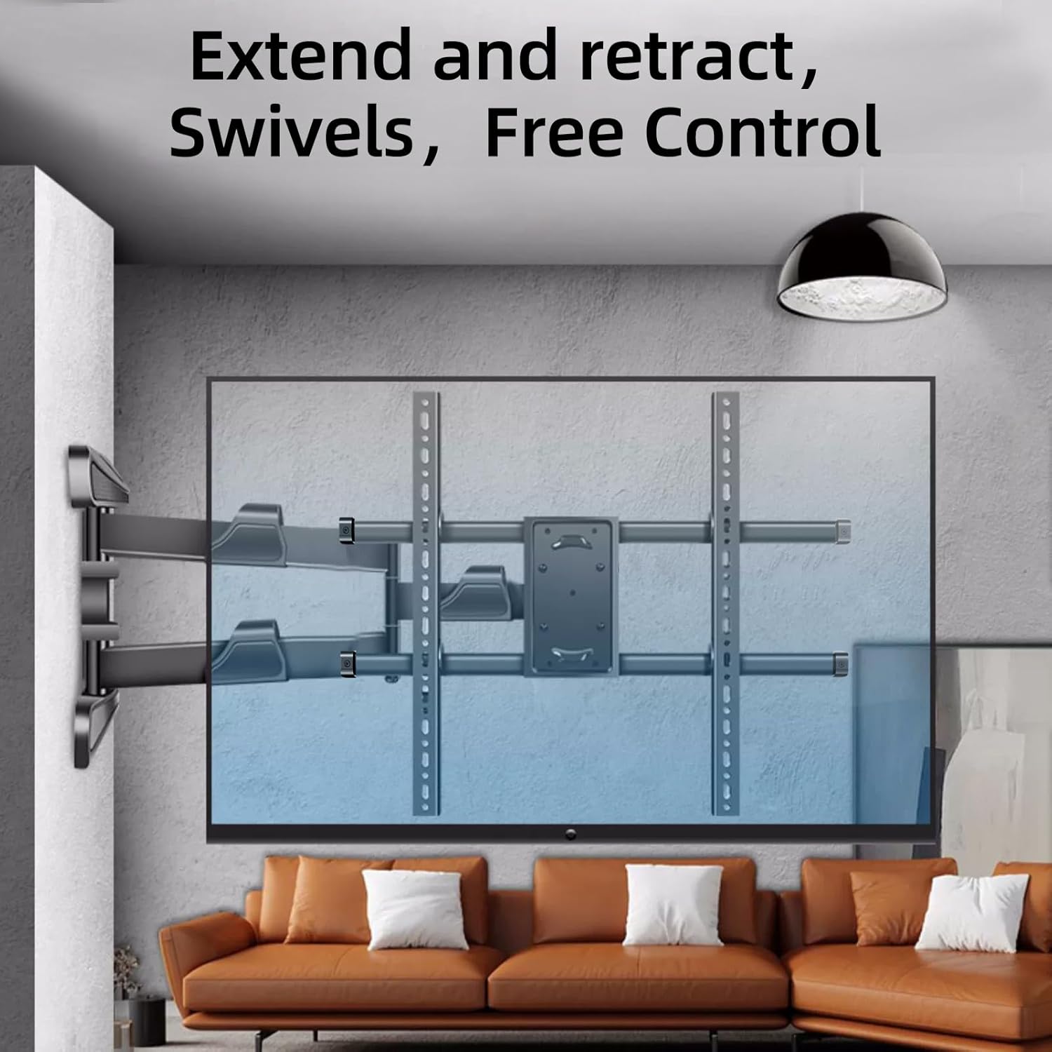 35 Inch Long Arm TV Wall Mount for 37-75 Inch TVs,Full Motion Corner Mount with Extension,±90°Swivel,Tilt&Level Adjust,Max VESA 800x600mm,Heavy-Duty TV Mount,XL-DY858S