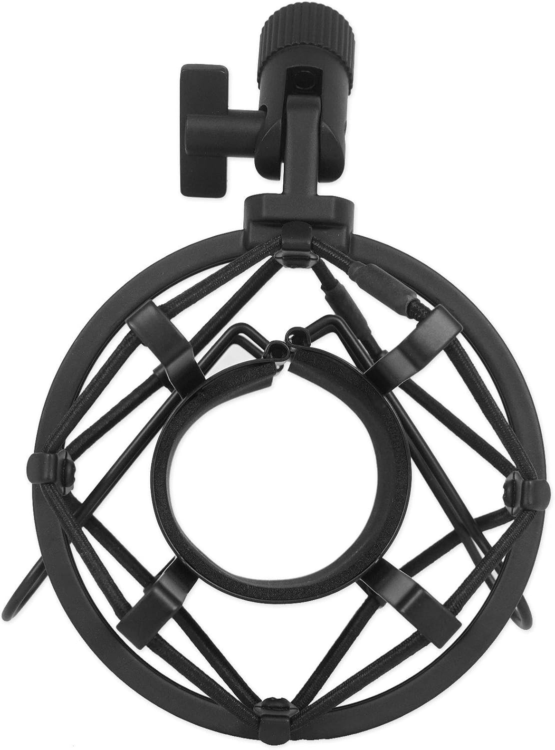 Rockville ROCKSHIELD 3 Bundle: Large Studio Mic Isolation Shield with Sound Dampening Foam, RockShock Black Metal Shock Mount for Studio Mic, RVES05 Heavy Duty Tripod Speaker Stand, 3-Items