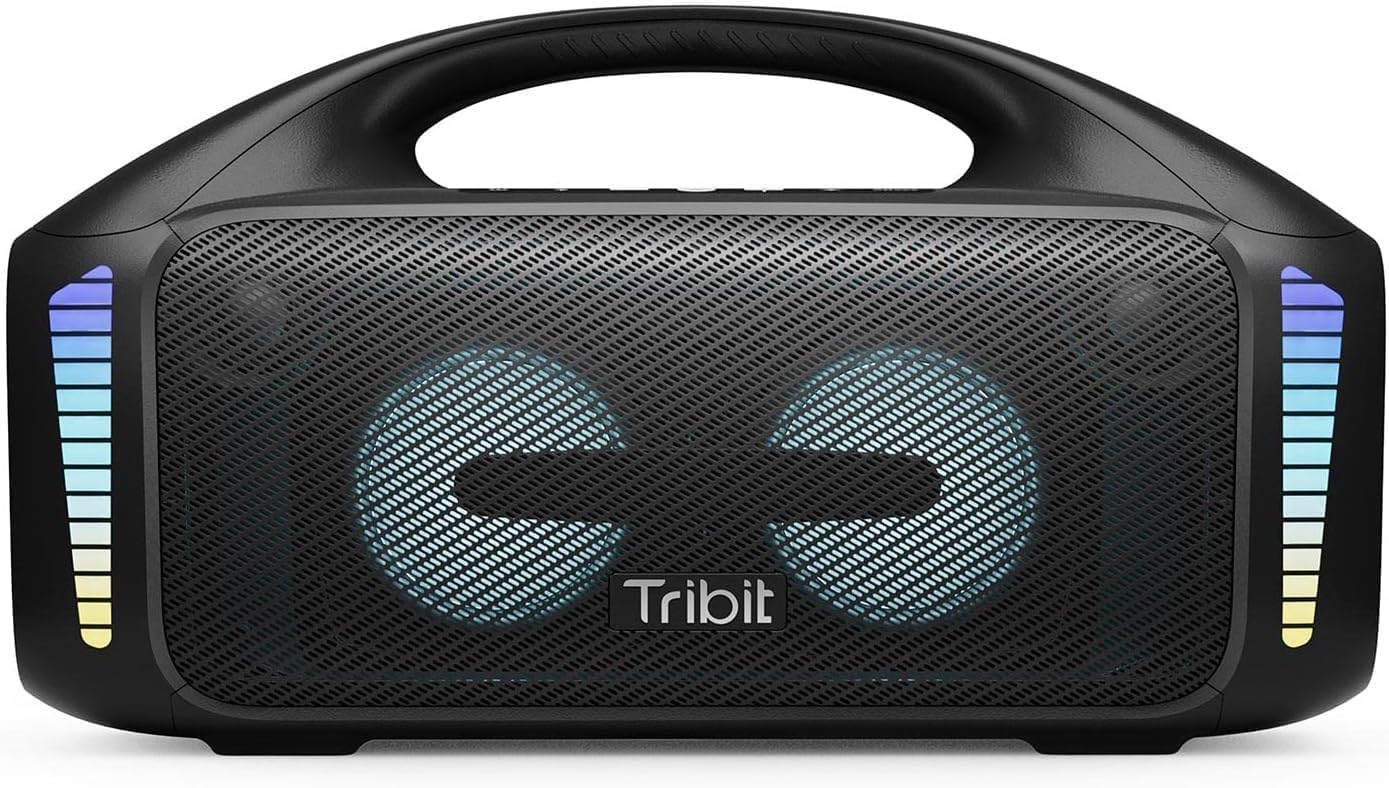 Tribit StormBox Blast Portable Bluetooth Speaker, (140W Peak) 90W Loud Stereo Sound with 30H Playtime, IPX7 Waterproof, LED Light, Wireless, XBass, BT5.3, TWS, Custom EQ, Party/Outdoor/Camping/Beach