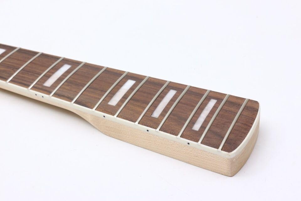 Maple Replacement Electric Bass Guitar Neck, 4-String 20 Fret 34'' Scale Length 38mm Nut and 64mm Heel Rosewood Fretboard Bolt On Unfinished Bass Neck DIY Installation & Repair