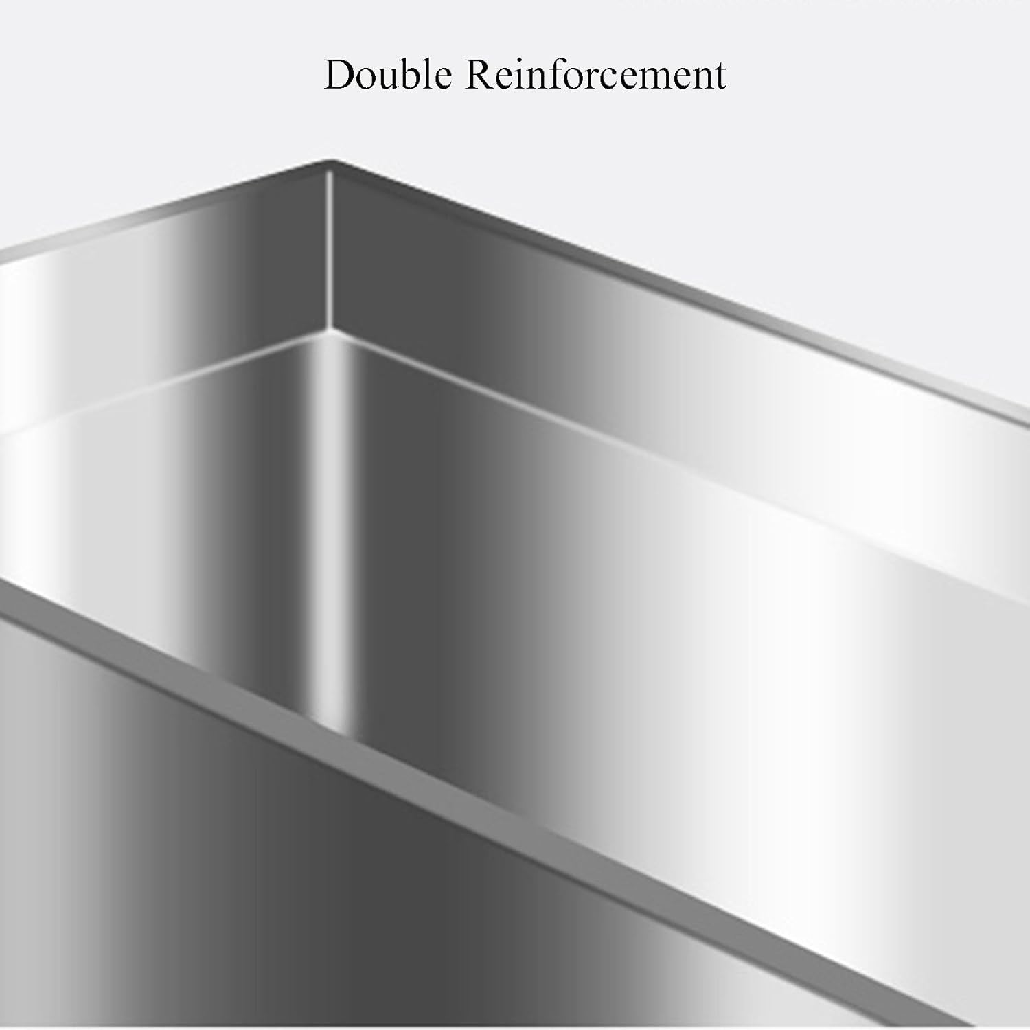 304 Stainless Steel Sink Long Mop Sinks Raised Spillage Backsplash Adjustable Feet Household Padded Pool Double Reinforced Rounded Corners(41x55x45cm/16.1x21.7x17.7)
