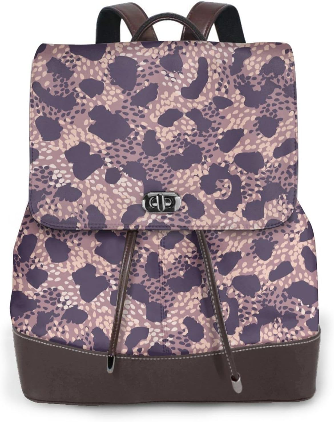 Trendy Leopard Skin for Womens Backpack Purse Microfiber PU Anti-theft Large Fashion Designer Travel Bag Ladies Shoulder Bags