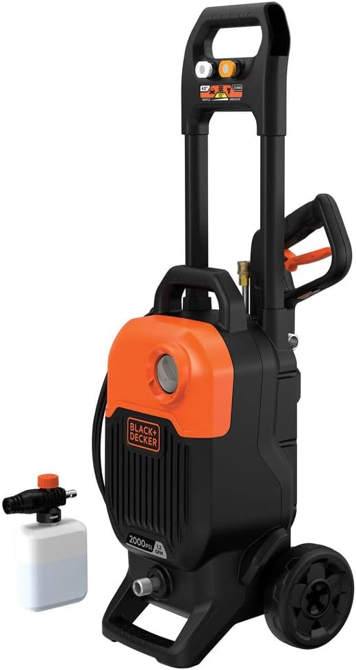 BLACK+DECKER Electric Cold Water Pressure Washer, 2,000 MAX PSI, 1.2 GPM (BEPW2000)