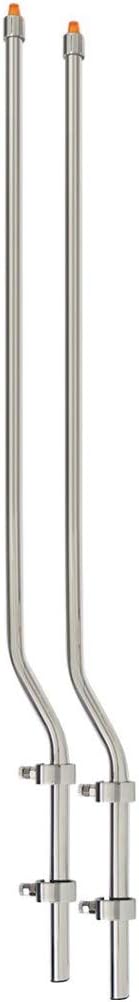 GG Grand General 94101 7/8 inches Chrome Plated Amber Cap Lighted Bumper Guide with Stainless Steel Clamps