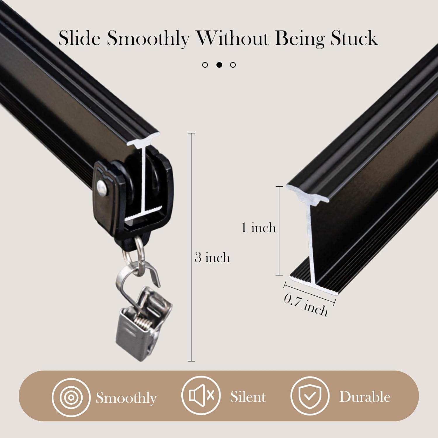 Flexible Ceiling Curtain Tracks, Ceilings Track for Curtains, Aluminum Curtains Track Ceilings Mount,Wall Mount Curtain Rail, Ceiling Curtain Rod, Sliding Curtain Tracks with Clips (Black 21FT)