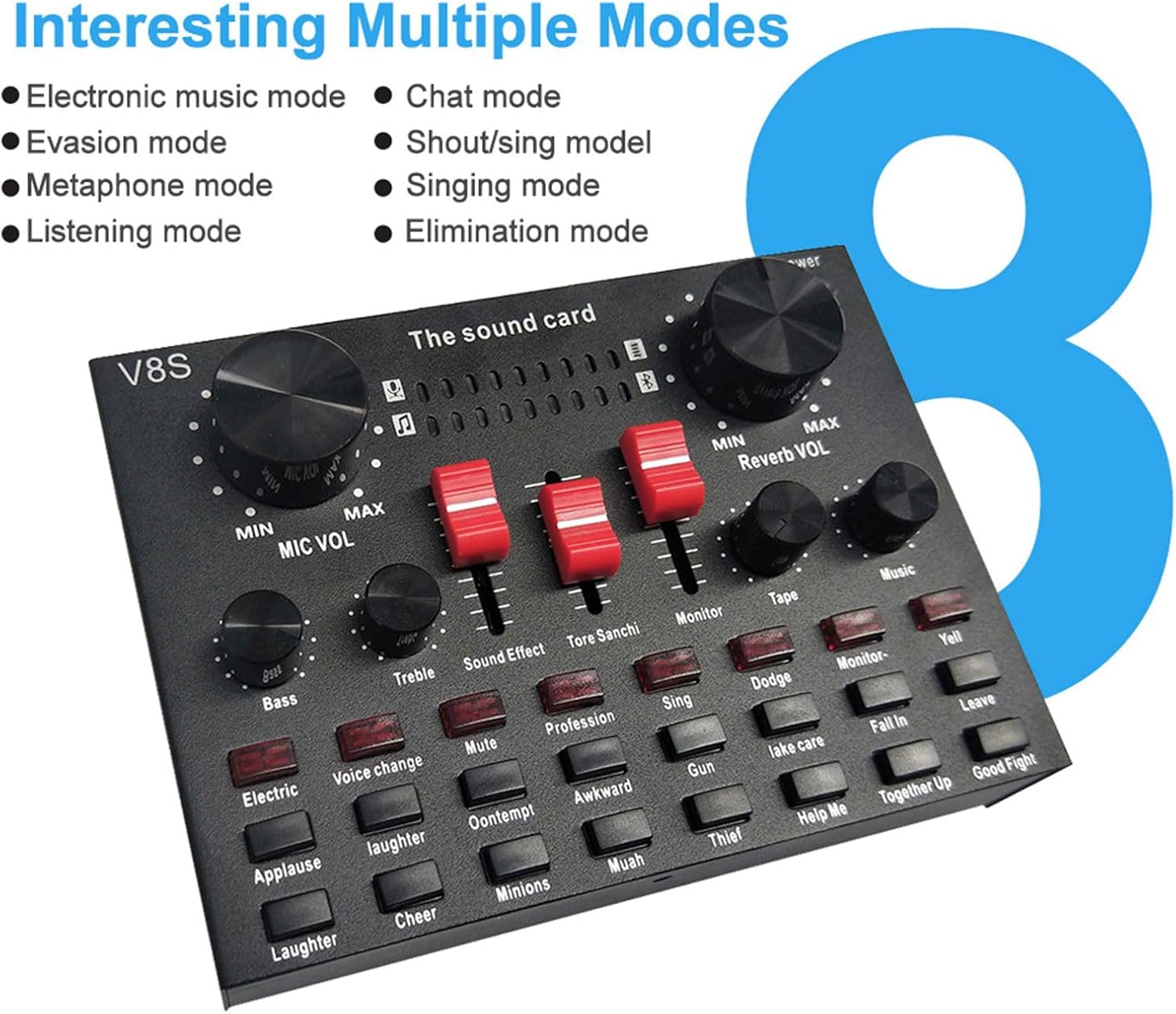 Sound Card, 16 Sound Effects Live Sound Card BM800 Microphone Set Audio Recording Equipments Audio Mixer Voice Changer With Double Layer Nylon Mesh Construction for PC Smartphone