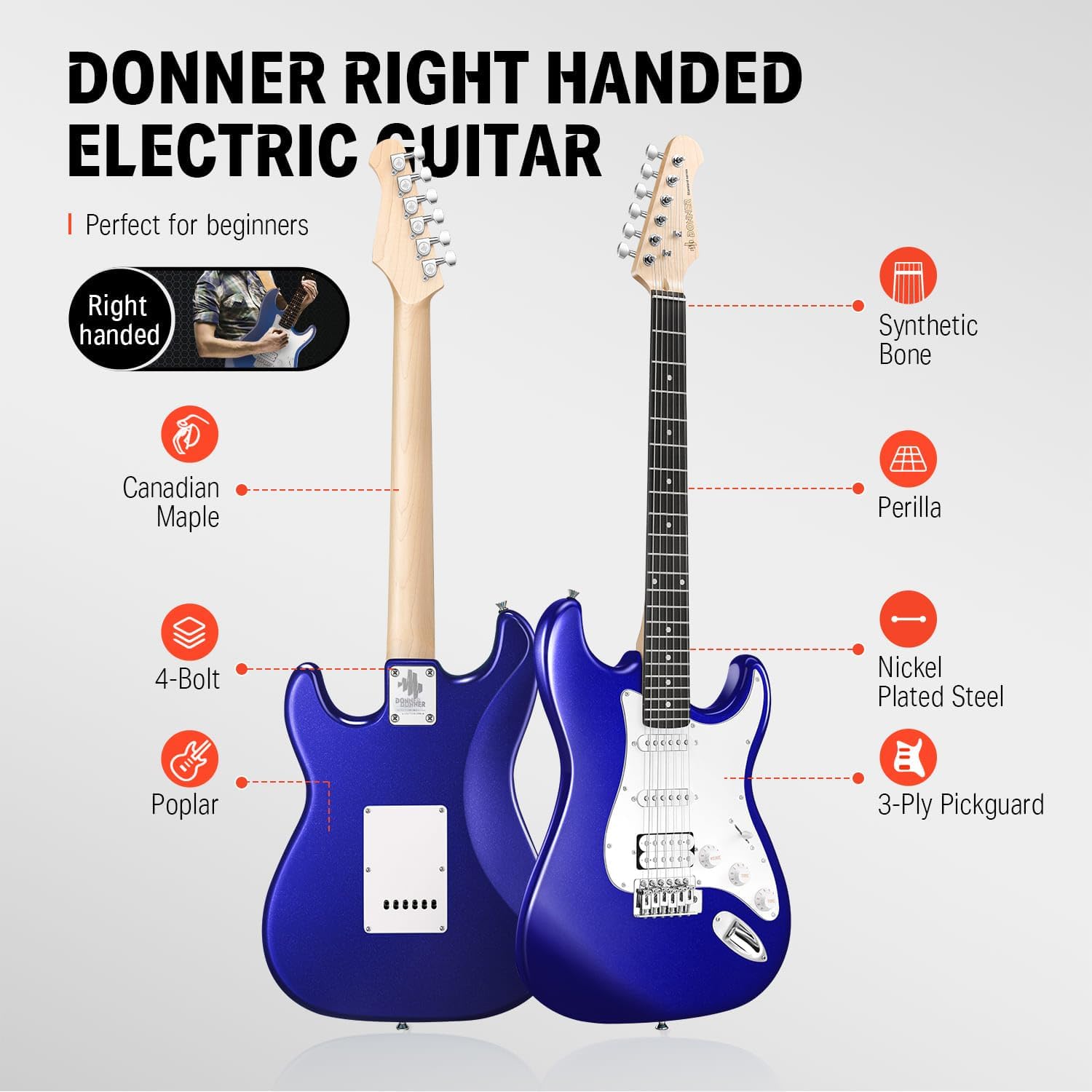 Donner 39-Inch Electric Guitar Kit-Fuzz Pedal