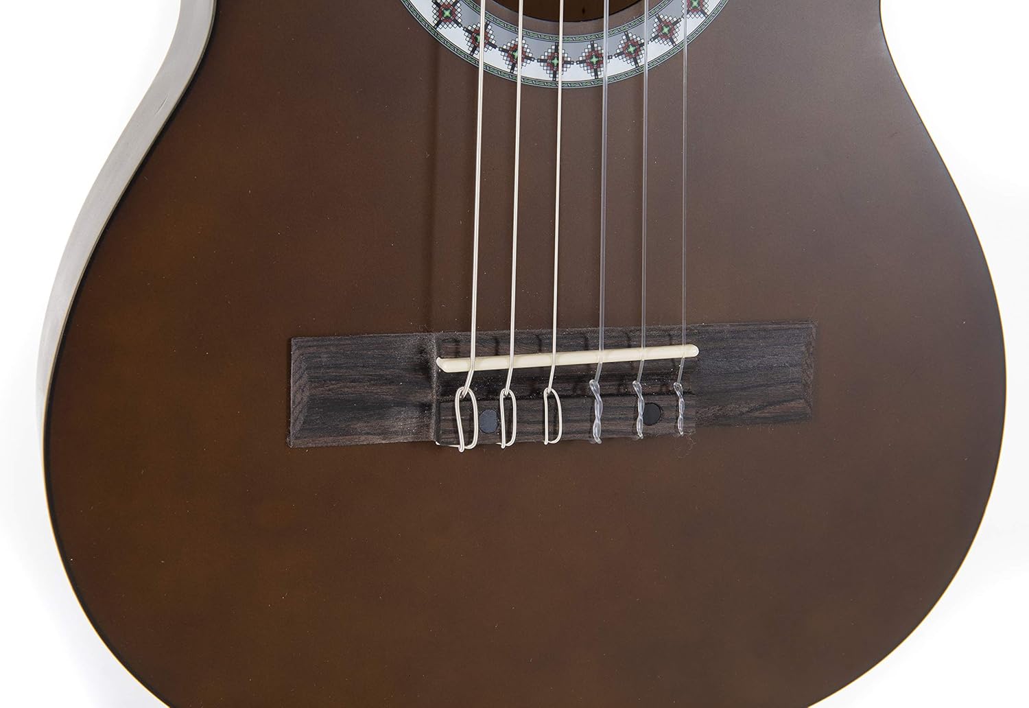 GEWA E-Acoustic Classical Guitar BASIC 1/4, children's guitar (ideal for children from 4-7, nickel silver frets, chrome-plated tuners, lime and pakka wood, scale: 450 mm, nut: 43 mm), walnut