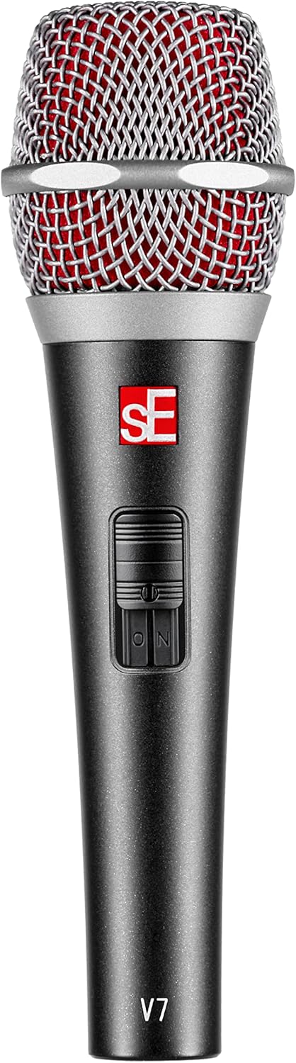 SE ELECTRONICS V7 Switch Dynamic Microphone for Singing, Speech & Studio Recording - XLR Handheld Professional Microphone with Supercardioid Aluminum Voice Coil for Huge Gain Before Feedback