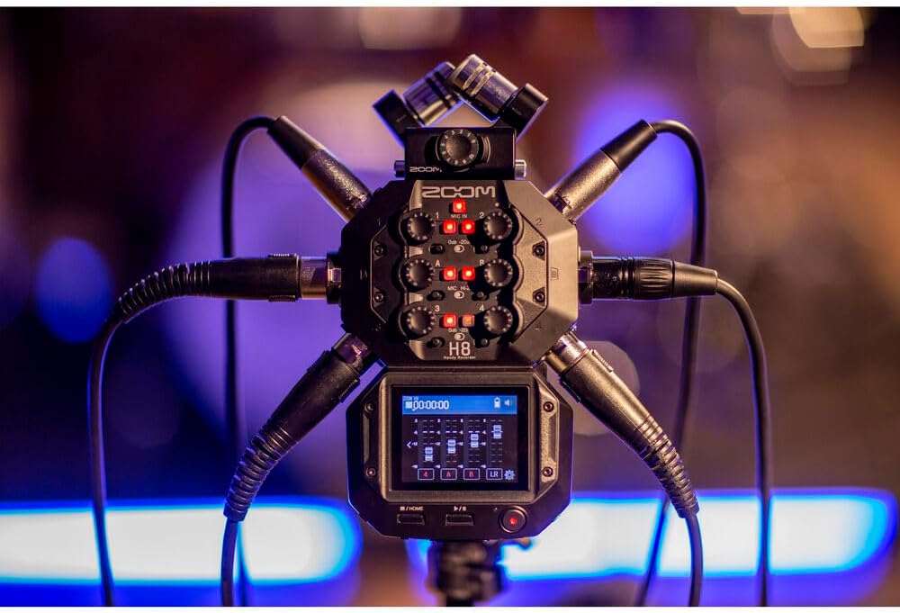 Zoom H8 12-Track Portable Recorder, Stereo Microphones, 6 Inputs, Touchscreen Interface, USB Audio Interface, Battery Powered, Stereo/Multitrack Audio for Video, Podcasting, and Music, Bundle