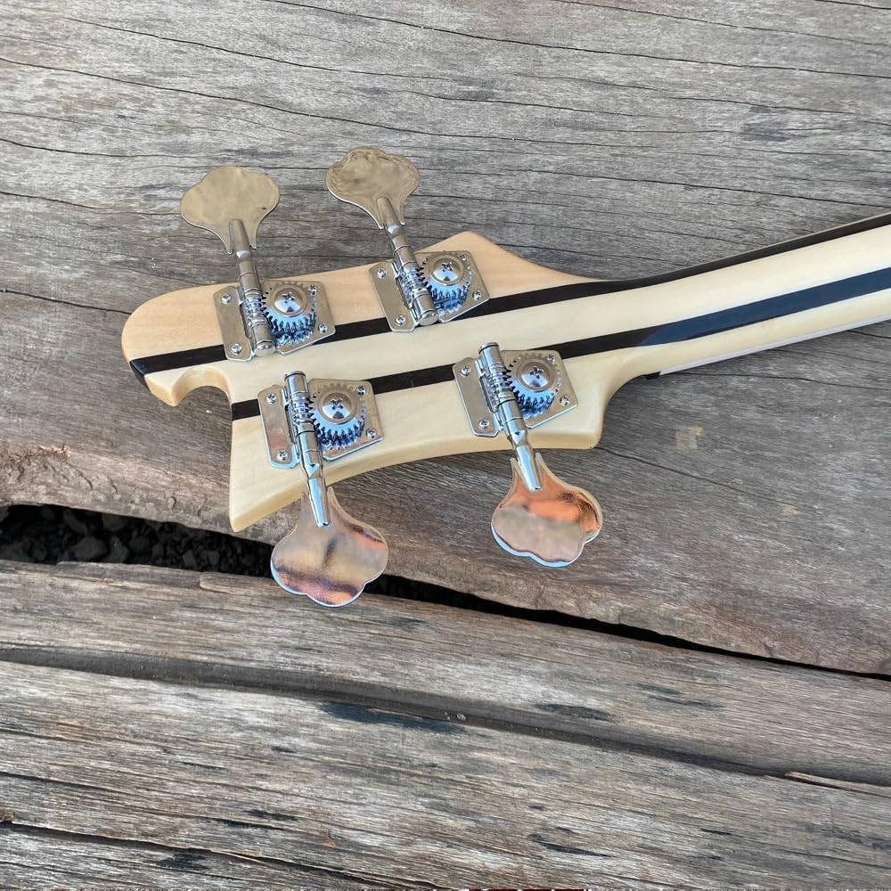 4-String Electric Bass Guitar - Spalted Maple Top, Maple & Rosewood Neck, Humbucker & Single Coil Pickups