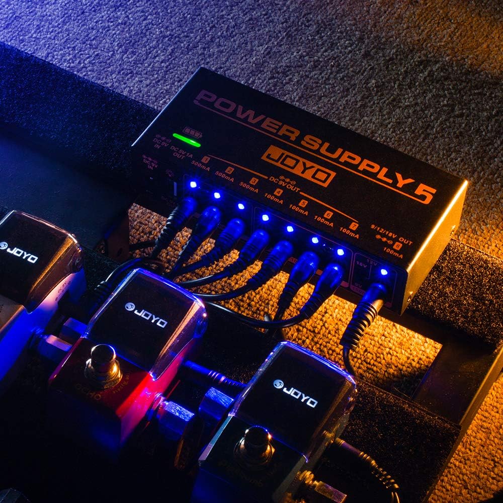 JOYO R-08 Cab Box Electric & Bass Guitar Effect Pedal Bundle with JP-05 Pedal Power Supply Built-in Rechargeable Battery