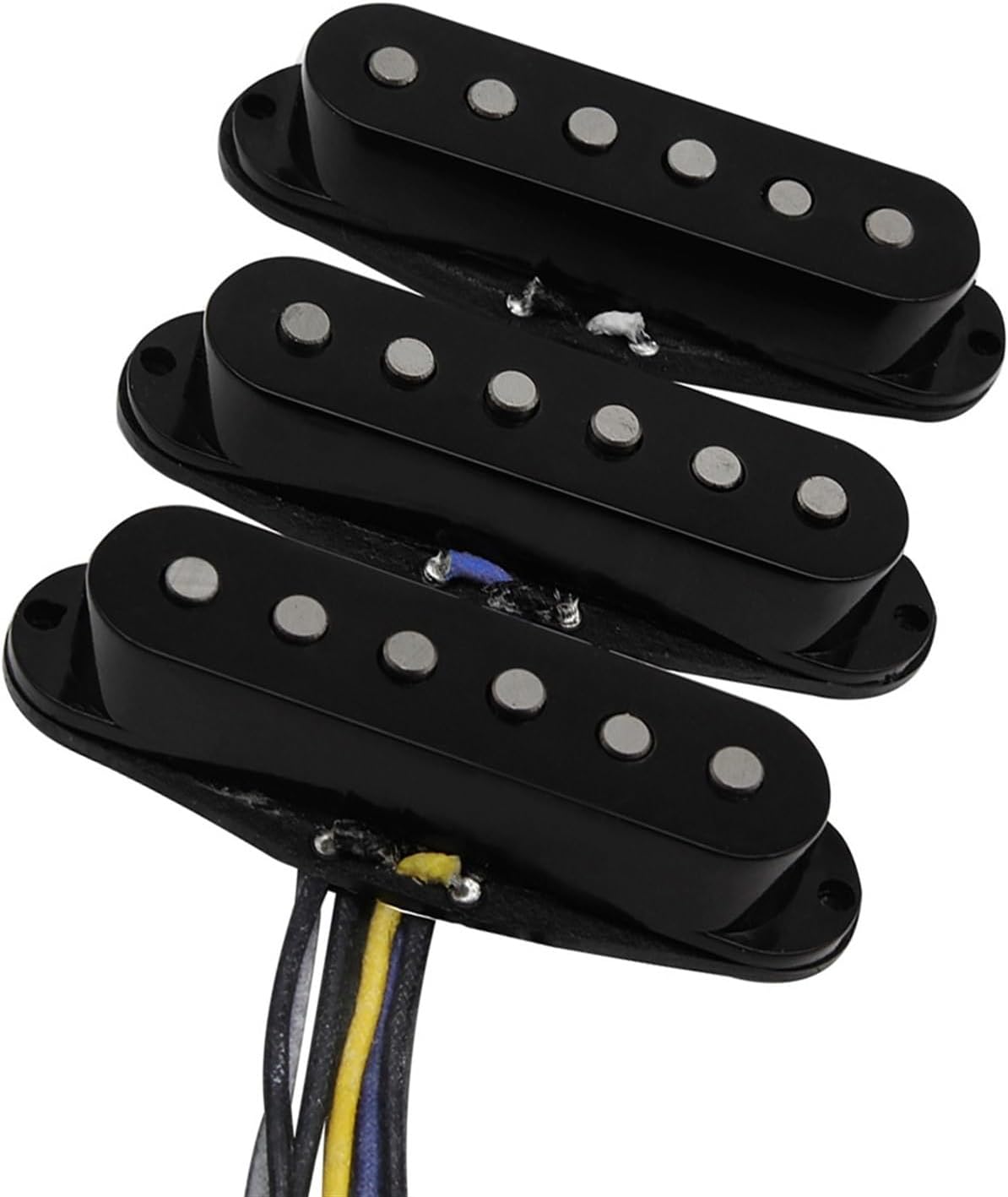 Black SSS Staggered Pole Top Alnico 5 Single Coil Pickup for for ST Electric Guitar Parts Replacement Electric Guitar Pickups Set