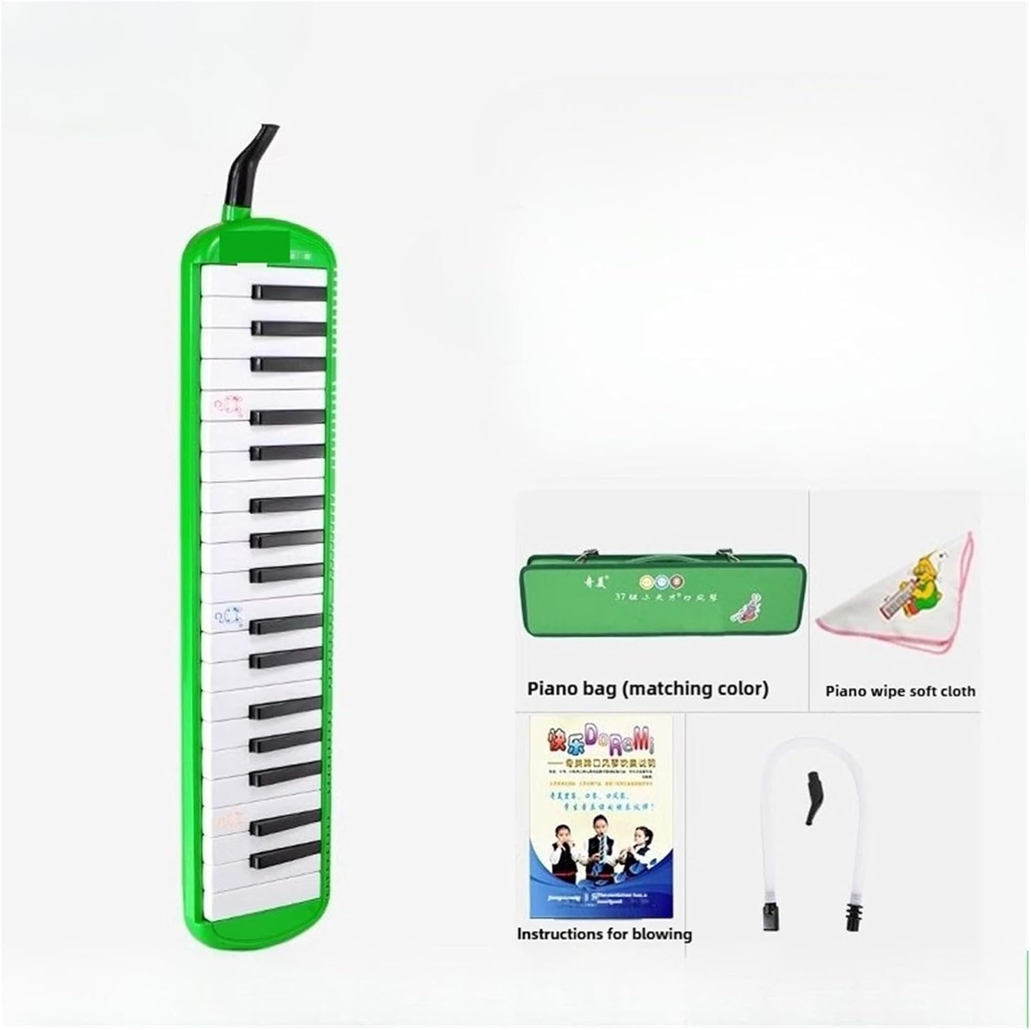 Melodica 37 Keys Melodica Adult Beginner Practice Mouth Harmonica Professional Musical Keyboard Instrument(Pink A)