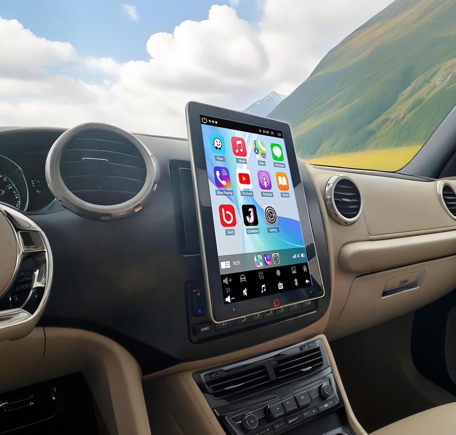 4+64G Double Din Radio Rotated Stereo for Ford Expedition 2003-2006 with Wireless Carplay & Android Auto,10 Inch Car Audio Receiver GPS Navigation Unit with Bluetooth Head Unit WiFi SWC