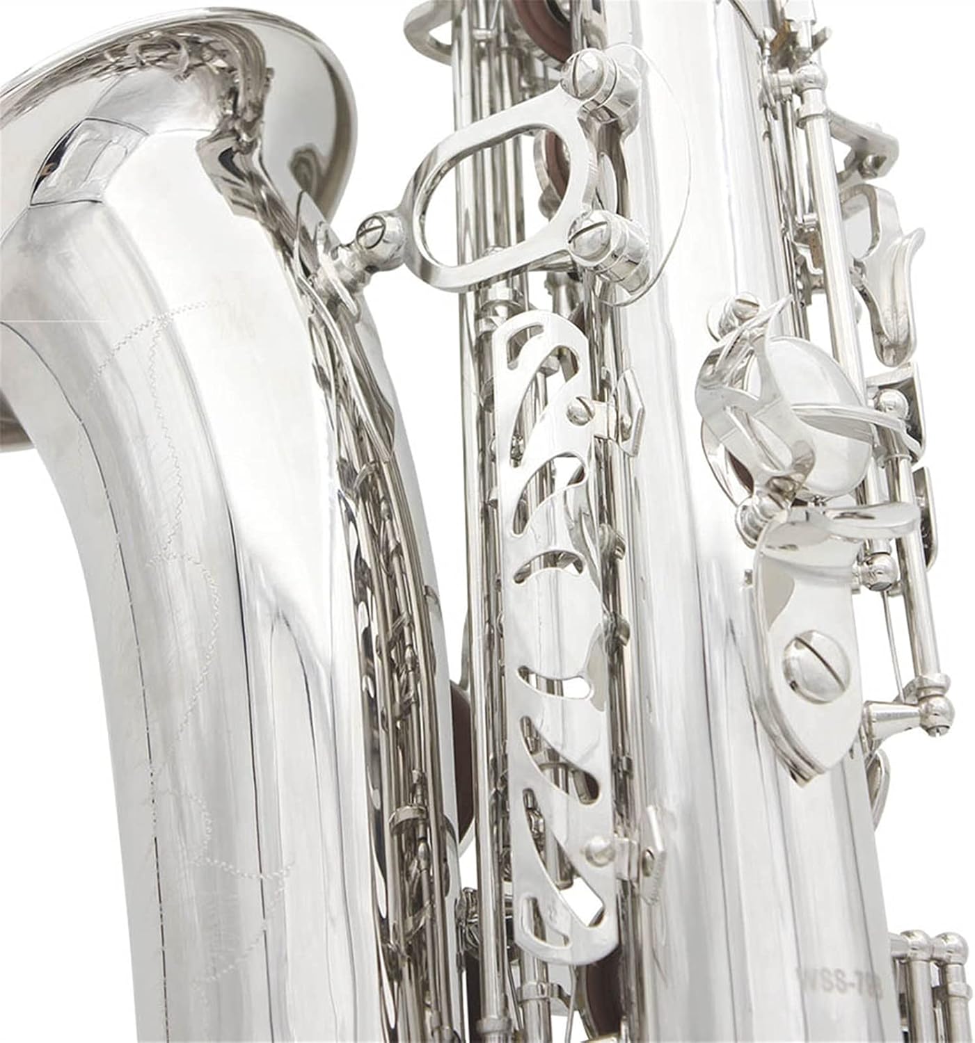 Wind Golden Silver E Flat Alto Saxophone for Beginners to Practice Professional Saxophone Student Saxophone (Color : Silver)