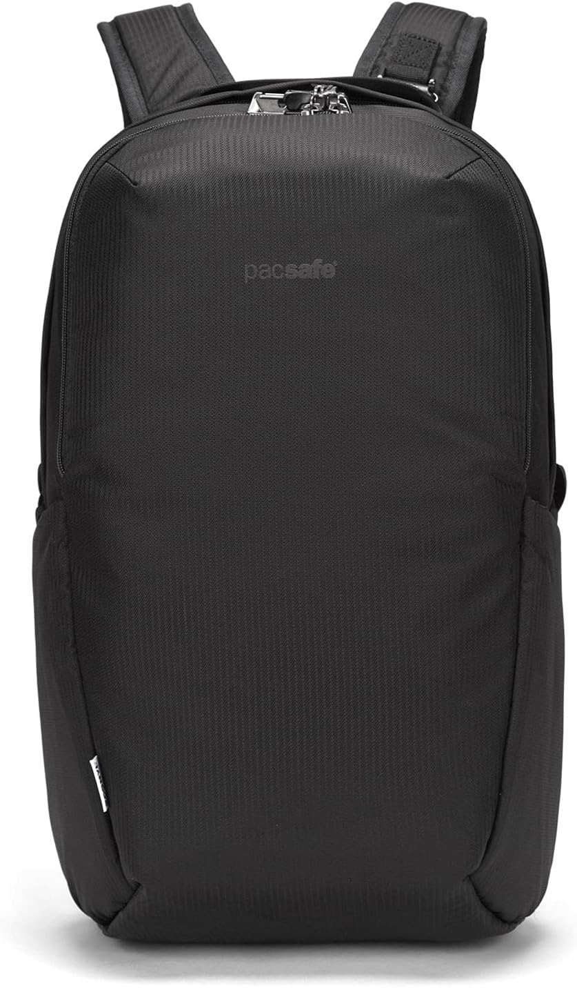 Pacsafe Vibe 25L ECONYL Travel Anti Theft Pack - Fits 13 inch Laptop, ECONYL Black