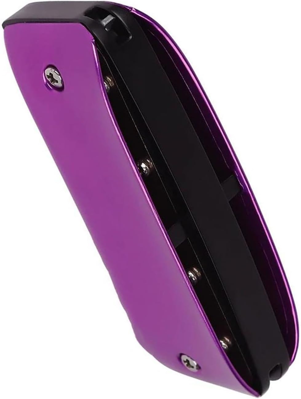 7 Hole Harmonica D Key Equal Tone Aluminum Magnesium Alloy Portable Wind Instrument Diatonic 10 Hole C Harmonica(Purple Bb Key)