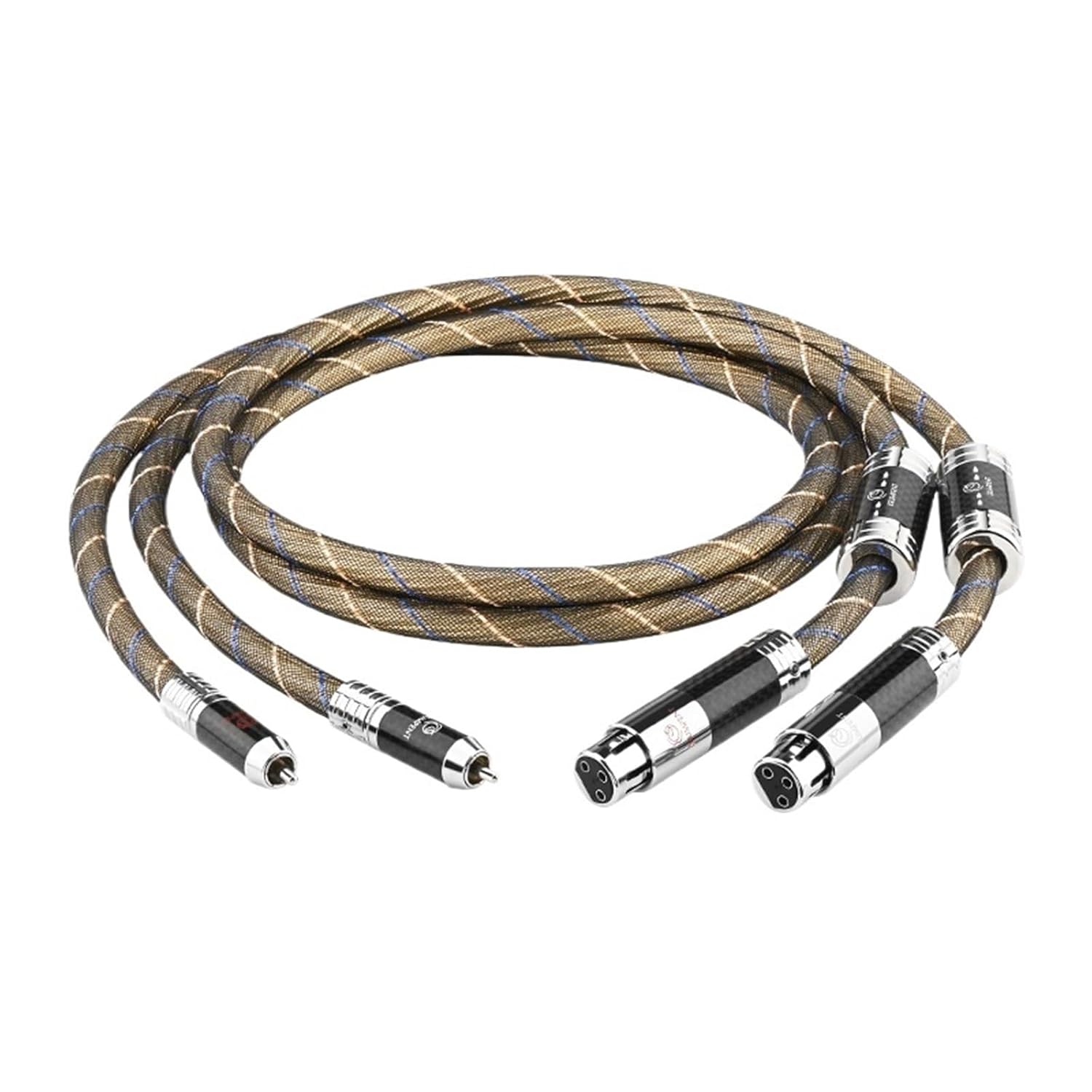 HiFi 2RCA to 2XLR Cable OCC Sterling Silver Plated HiFi Stereo Audio Patch Cable RCA Male to XLR 3Pin Male/Female for Speaker(0.75m)