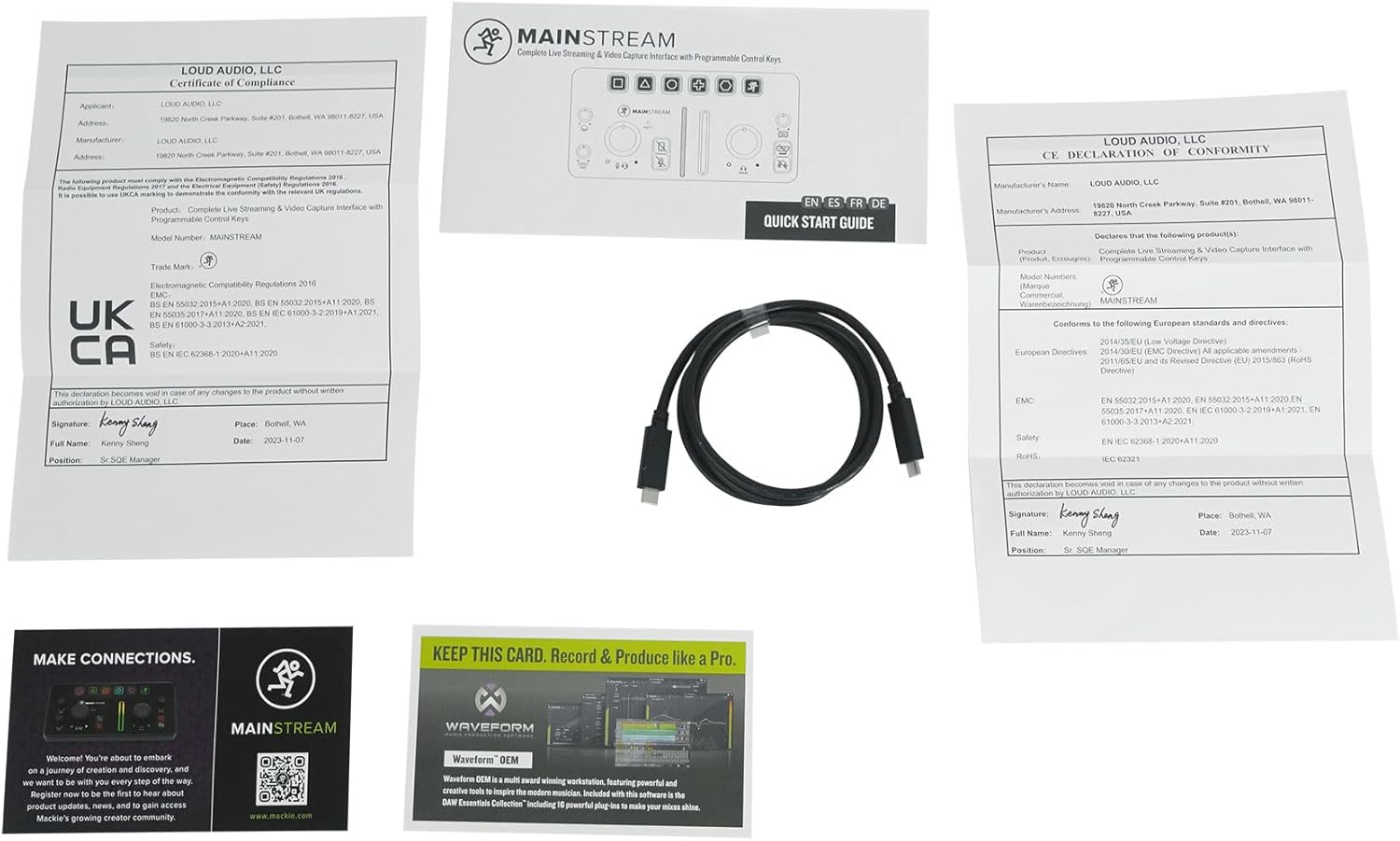 Audiosavings Bundle: (1) Mackie MainStream Bus Powered Live Streaming Interface Bundle With (1) Rockville RCXFM20E-B 20 Foot Female to Male XLR Mic Cable Black 100% Copper (Items 2)