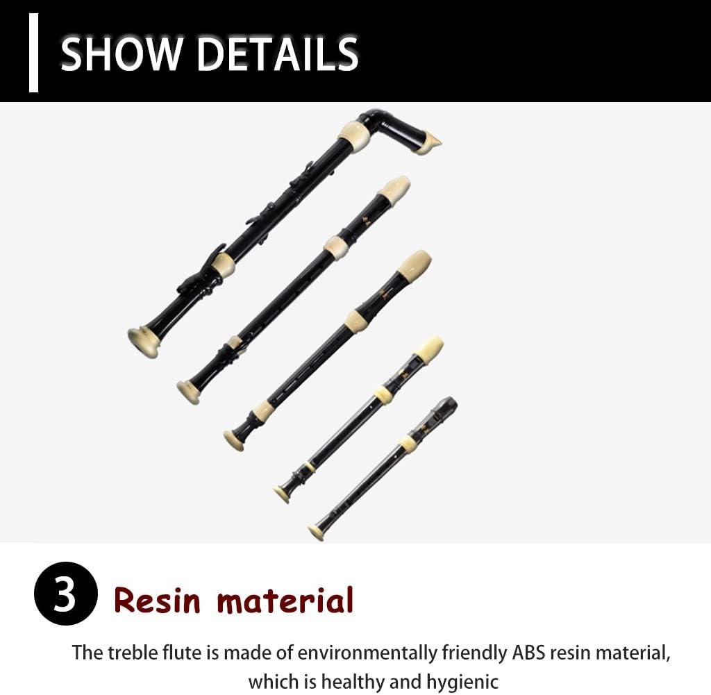 Recorders Professional Band Performance Recorder Set, 8-Hole Baroque Style Recorder with Storage Bag, 3-Section Wind Instrument, with Cleaning Stick + Lanyard