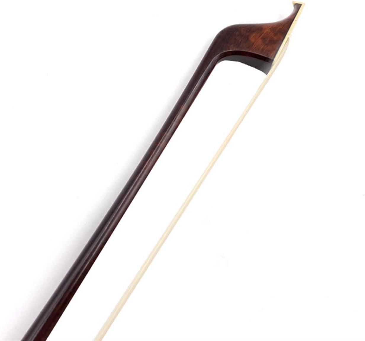 TSTS 1pcs Snakewood 3/4 Upright Bass Bow Copper Mounted Letterwood Frog White Horsehair Horsetail Full Size Violin Bow