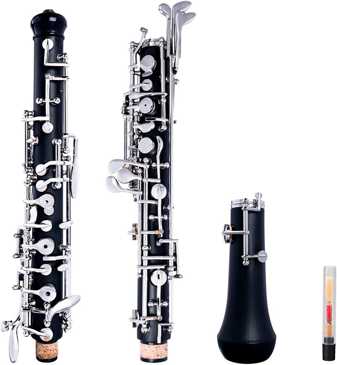 Standard Clarinet Professional C-Key Oboe Semi-Automatic Style Nickel-Plated Key Woodwind Instrument Beginner Clarinet