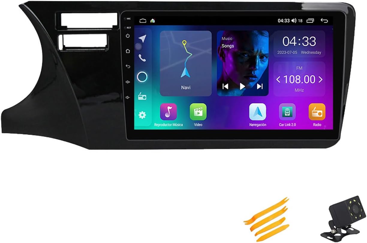 Android 13 Car Stereo Bluetooth Car Play 2 DIN Touch Screen Compatible with Honda City 2014~2017 9in QLED Display Car Radio with Navigation Android Auto FM RDS SWC,4 Core NF2 2G+32G