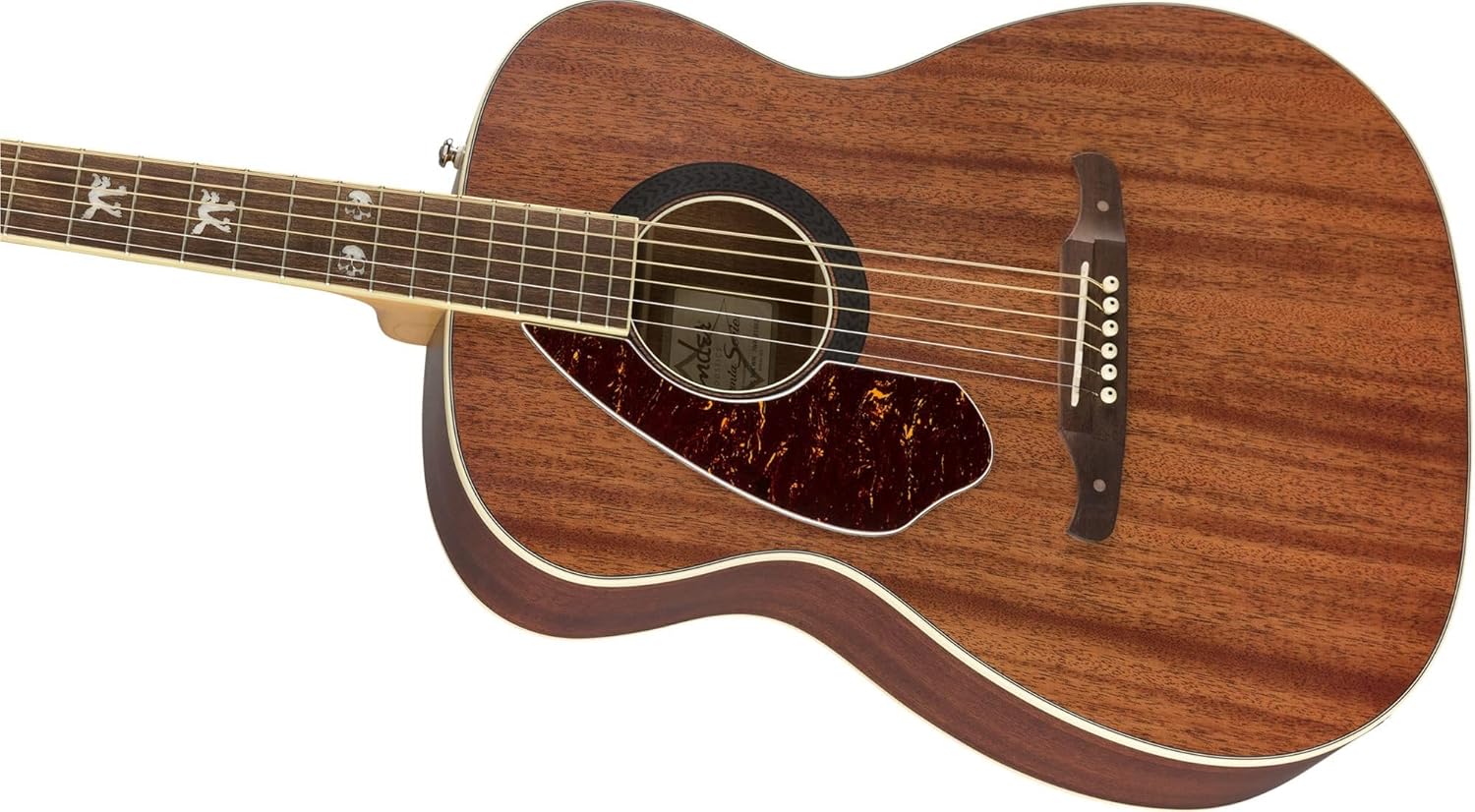 Fender Tim Armstrong Hellcat Concert Acoustic-Electric Guitar - Left-Handed Natural Bundle with Strings, Strap, Picks, and Austin Bazaar Instructional DVD