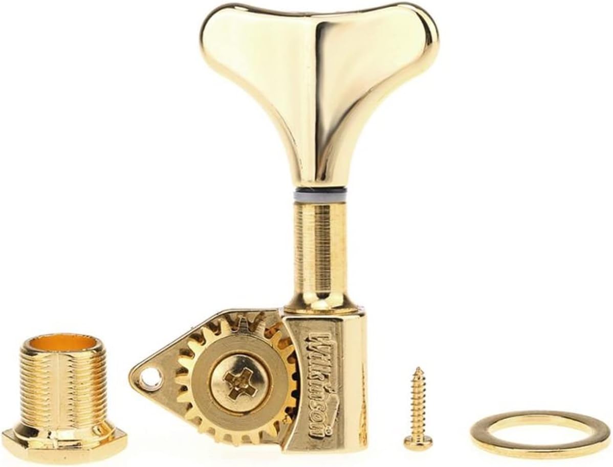 FLFL Guitar String Tuning Pegs Gold 2R2L 20:1 Ratio Bass Tuners Machine Heads Tuning Pegs Keys Set for Ibanez Style Electric Bass