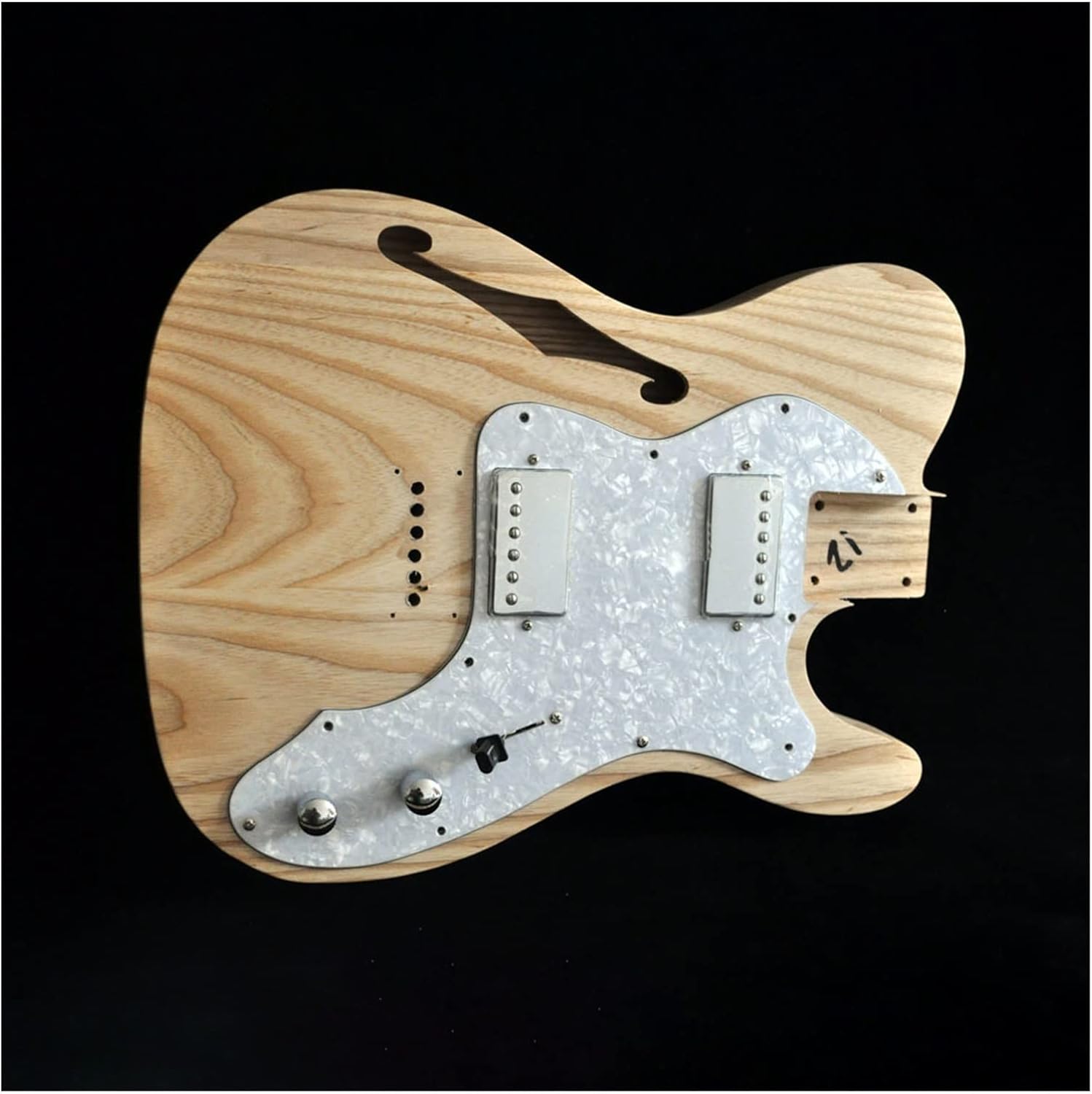 DIY Electric Guitar Kit DIY Electric Guitar Kit Semi-Hollow Ash Body with F Holes Maple Neck 21 FretsTruss Rod Adjust