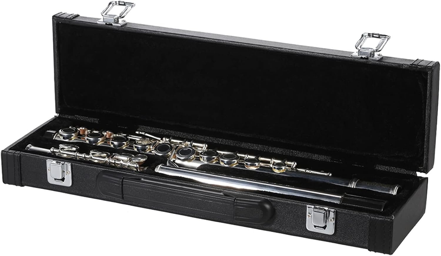 Flute Musical Instrument C Key Flute Cupronickel Silver Plated 16 Closed Holes with Case Screwdriver Wind Instruments for Beginner Starter Flute