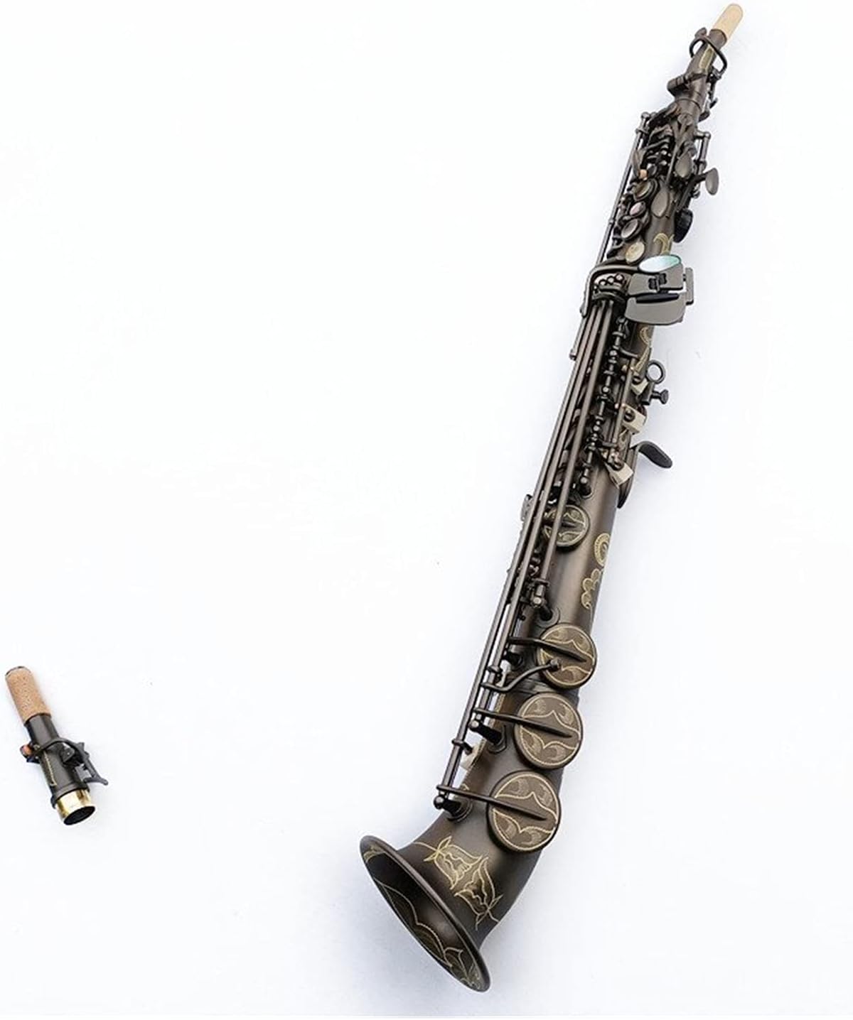 Soprano Saxophone Matte Black Lacquer B Flat Soprano Sax with Case Mouthpiece Reeds Neck Student Saxophone