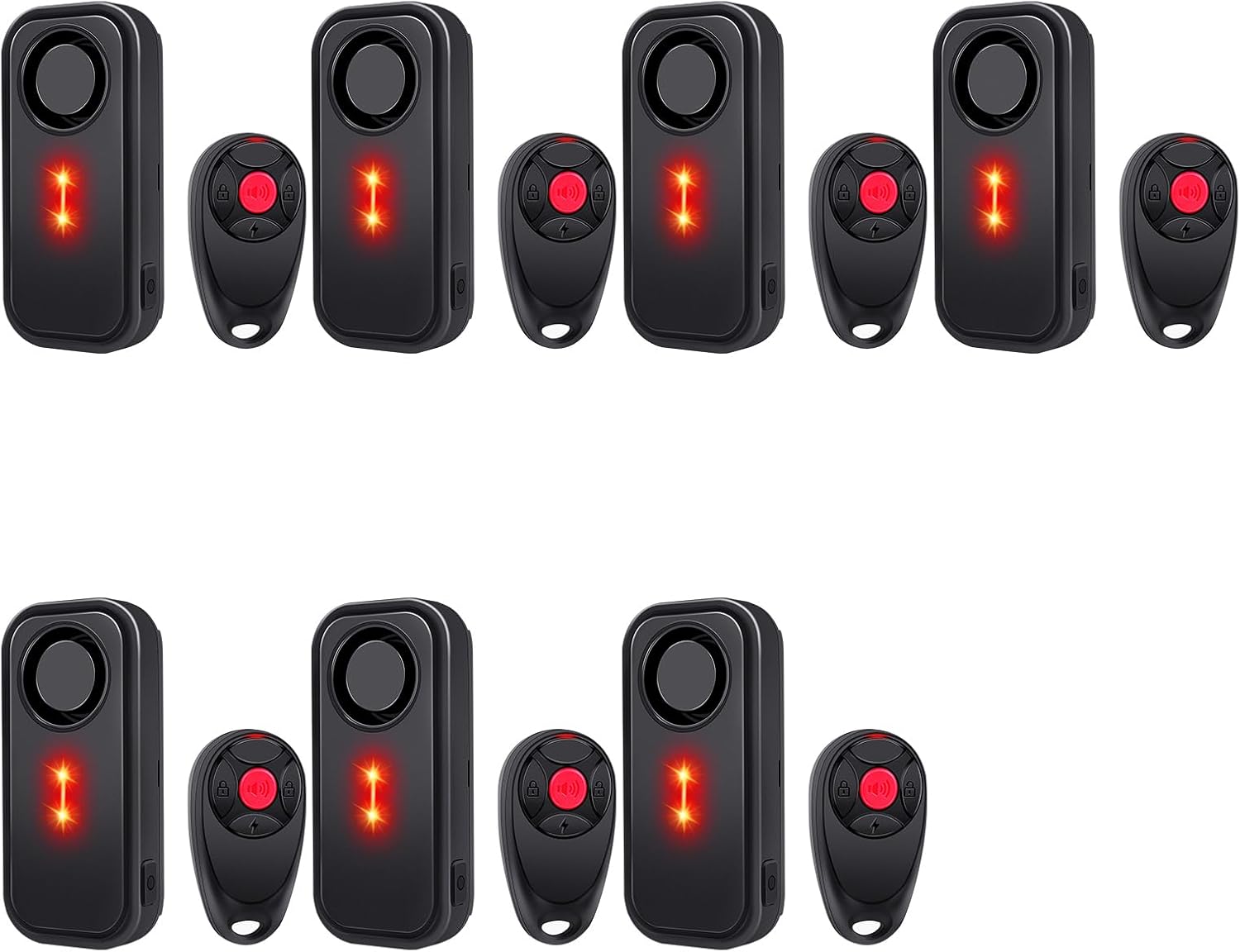 Car Alarm System,113dB Security Alarm with Motion Sensor,Anti-Theft Vehicle Alarm, Red LED Light,IP66 Waterproof,for Cars,Motorcycles,Trucks（7PK）
