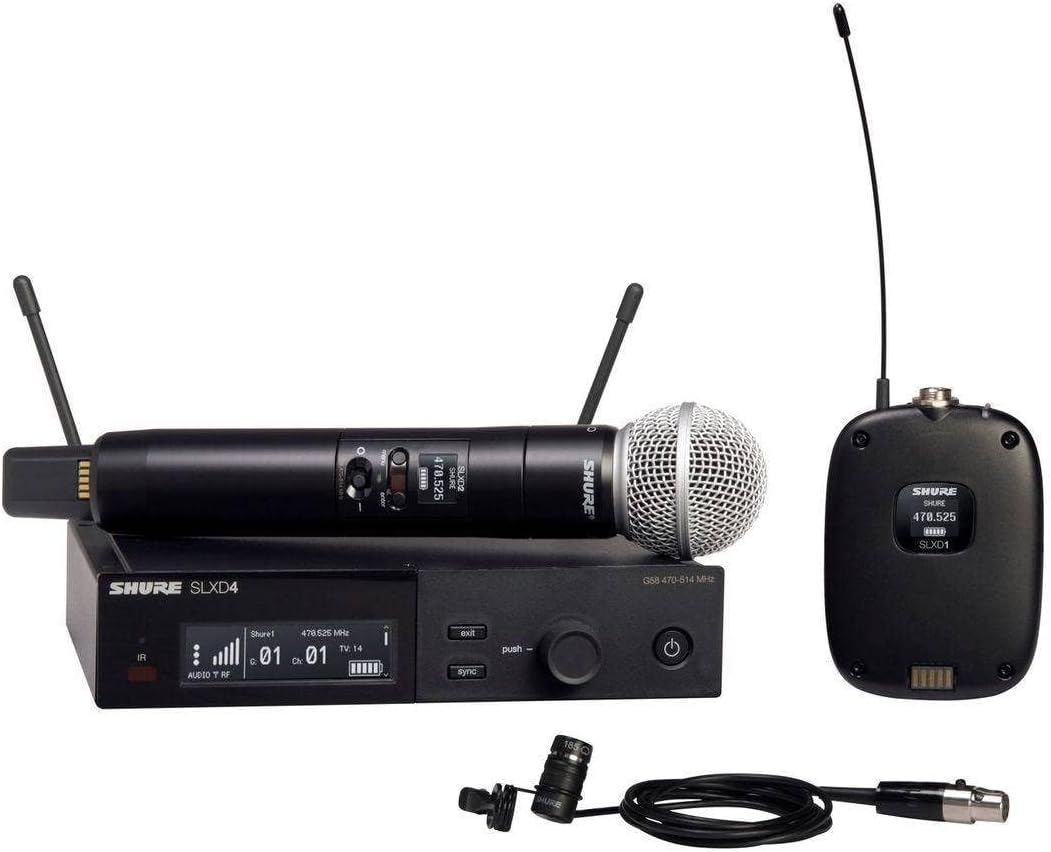 Shure SLXD124/85 Combo Wireless Handheld and Lavalier Microphone System - J52 Band
