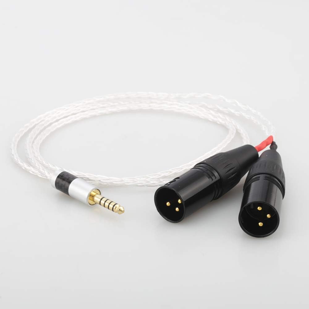 8 Cores Silver Plated 4.4mm Balanced Male to Dual 2x 3pin XLR Balanced Male Audio Adapter Cable (Length : 1.5m)