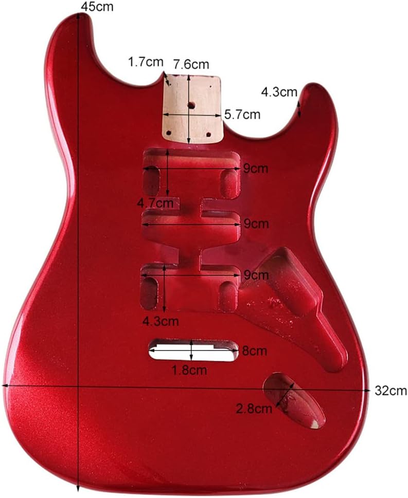 Electric Guitar Body for Fender ST Strat Guitar Accessory DIY Poplar Red HSH Guitar Body