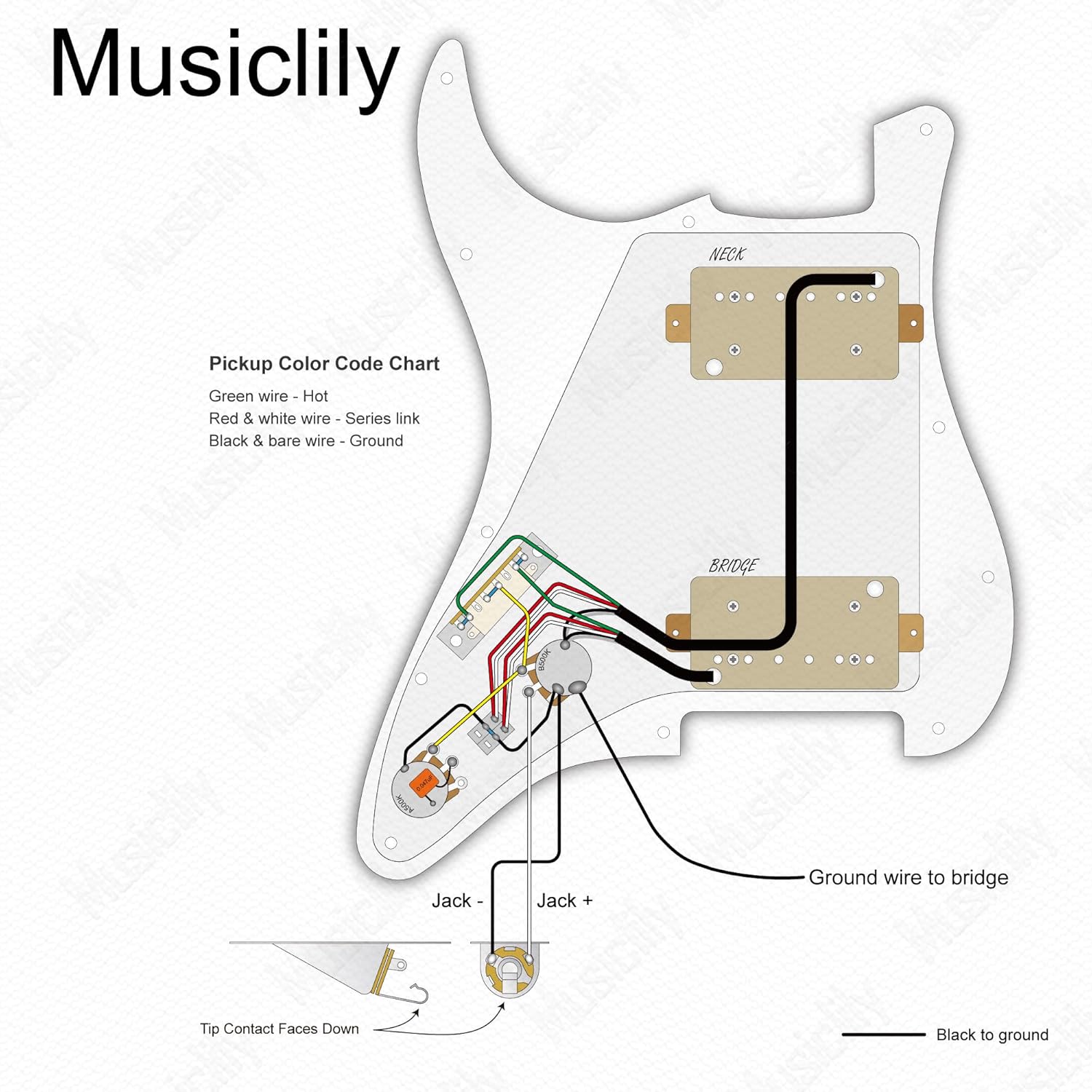 Musiclily Pro-SE ST-HH-OMHA Pre-wired Pickguard with Alnico 5 Humbuckers Mini Toggle Switch for Strat Style Electric Guitar, 3Ply Cream