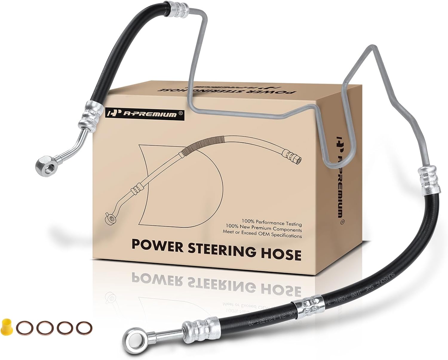 A-Premium Power Steering Pressure Hose Line Assembly Compatible with Volkswagen Jetta 2000-2005, Golf 1999-2006, Jetta City 2007, 1.9L 2.0L 2.8L, with Washer, Pump To Rack/Gear